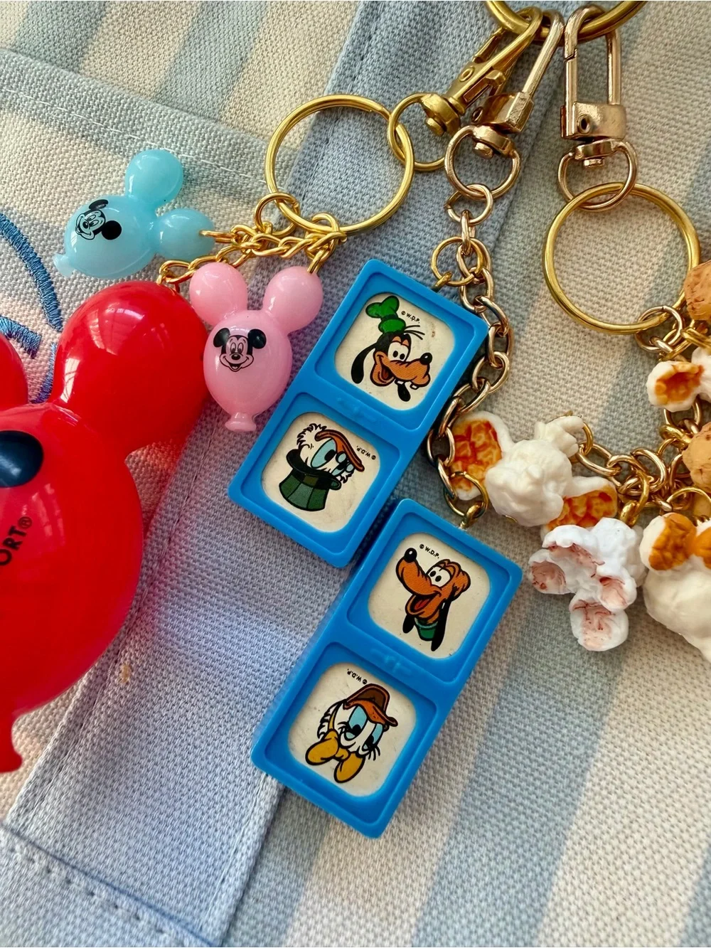 Vintage Disney Domino Bag Charm Keychain